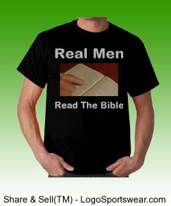 "Real Men Read The Bible" Gildan  Cotton Adult T-shirt Design Zoom
