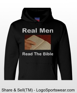 "Real Men Read The Bible" Heavyweight Pullover Hooded Sweatshirt Design Zoom