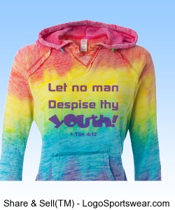 "Let no Man Despise..." Weatherproof Ladies Courtney Burnout Hooded Blended Fleece Pullo Design Zoom