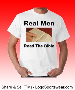 "Real Men Read the Bible" Gildan  Cotton Adult T-shirt Design Zoom