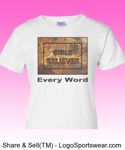 "Bible Believer" Gildan Cotton Ladies T-shirt Design Zoom